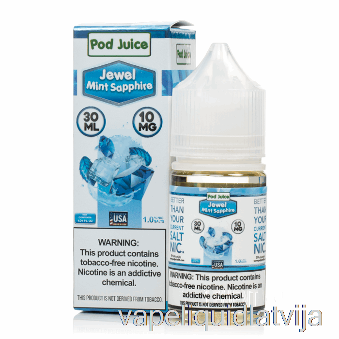 Dārgakmeņu Piparmētru Safīra - Pāksts Sula - 30ml 10mg Vape šķidrums